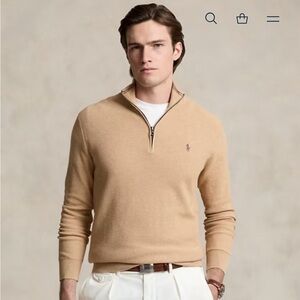Polo Ralph Lauren Men's Beige Zip-Up Sweater
